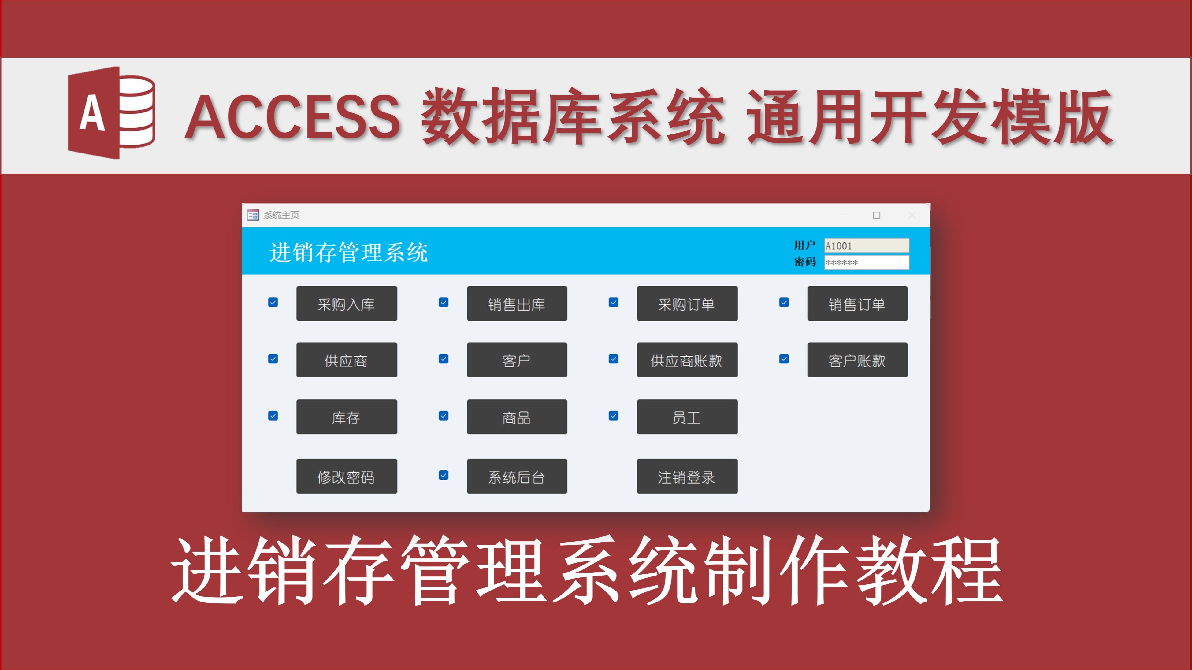 进销存管理系统 零基础access数据库开发教程 无需复杂编程 支持局域